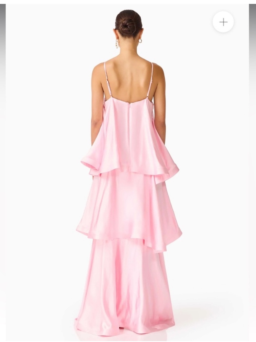 elliatt tilly pale pink tiered oversized ruffle flared maxi gown dress small NEW - Picture 7 of 14
